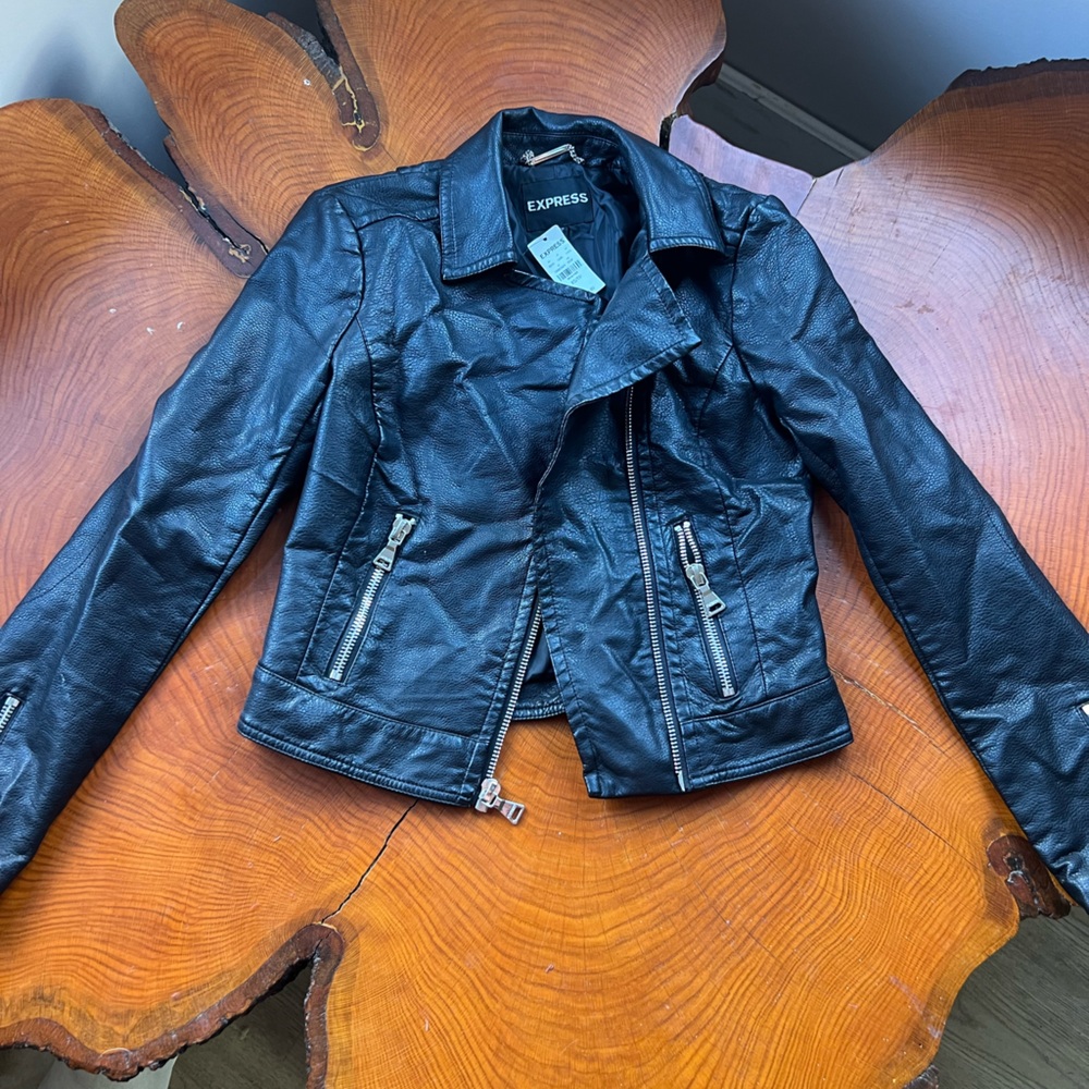 Vegan Leather Express Jacket NWT XS